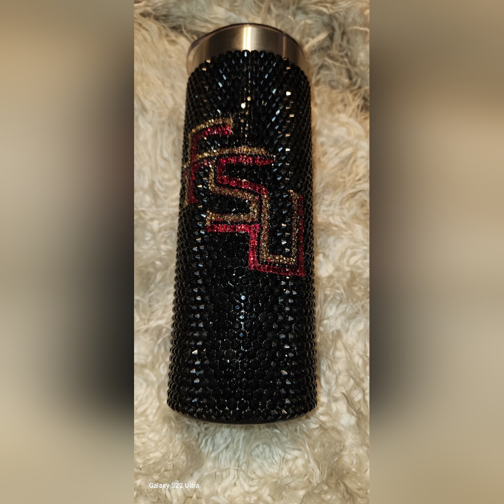 Blinged fsu skinny tumbler